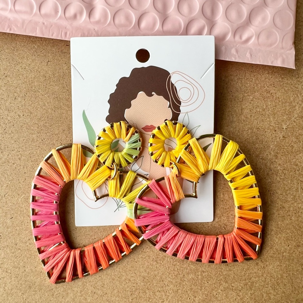 Heart rainbow earrings